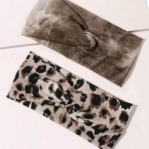 ✨3 FOR $28✨🆕ANIMAL PRINT & TIE DYE SOFT HEADBANDS - SET OF 2